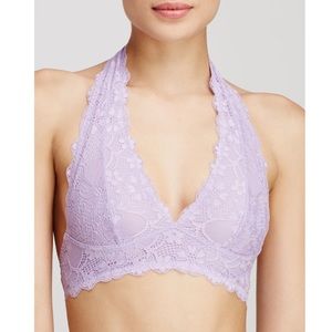 Free People purple lace halter bralette